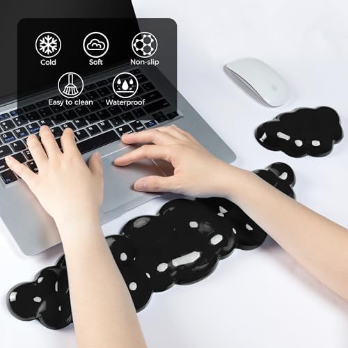 Gel Cloud Keyboard & Mouse Wrist Rest Set - Cloud Keyboard Wrist Rest Pad & Mouse Support for Office Gaming Pad Computer Laptop Ergonomic Comfortable Pain Relief- Cloud Pad Set