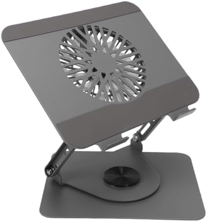 Dpofirs Laptop Stand with Integrated Fan, Stable Design (Gray)