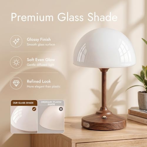 Dawnwake Table Lamp Cordless Lamp,5000mAh Rechargeble Battery Operated Lamp