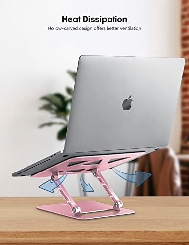 Aoviho Adjustable Laptop Stand Bundle with Tablet Stand for Desk (Rose Gold)