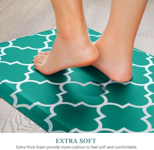 WISELIFE Kitchen Mats and Rugs Cushioned Anti-Fatigue, 17.3"x 28", Green