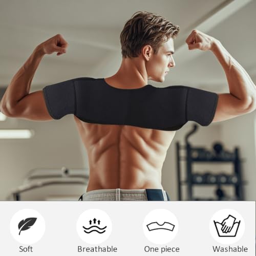 Double Shoulder Brace,Concealed Double Shoulder Brace for Sports Lovers,Comfortable and Breathable Shoulders Braces for Chronic Tendinitis Pain Relief,Outdoor Sports,Sleeping,Running (Large)