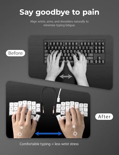 YIVU Corne V4.1 Wired Split Ergonomic Mechanical Keyboard | 40% Ortholinear 3x6 Layout, 46 Keys | Hot-Swappable Per-Key RGB | Vial/QMK Programmable | Pre-Lubed Linear Switches