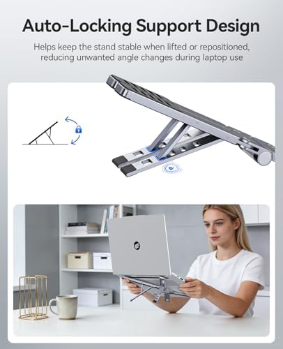 ORICO Portable Laptop Stand for Travel & Desk, Foldable 3-in-1 PN1, Gray