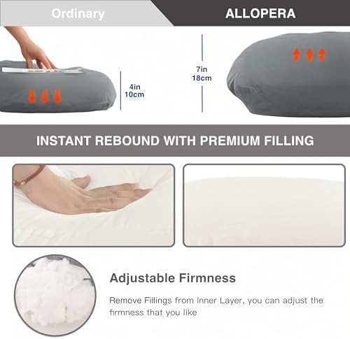 ALLOPERA Pregnancy Pillow, Full Body Maternity Pillow 57 inch, with Removable Washable Cover - Sleep Support for Legs, Back, Neck, Shoulder, HIPS, Belly for Pregnent Women (Cooling Cover)