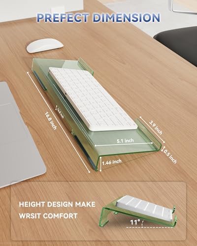Computer Keyboard Wrist Rest Stand for Desktop(Green), Keyboard Riser