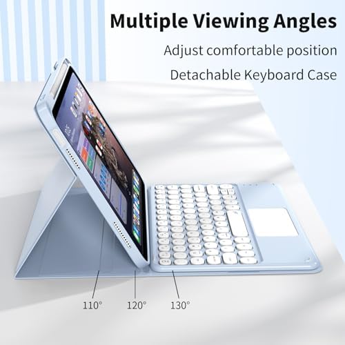 JKSML for iPad(A16) 11th/10th Generation Case with Keyboard, Round Key