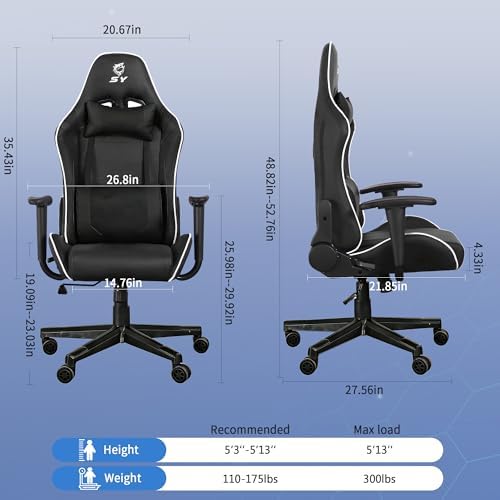 Gaming Chair,Video Game Chair with Massage Lumbar Support