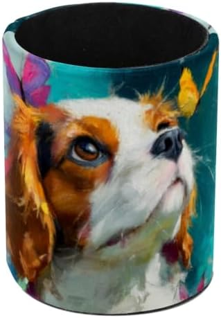 Leather Pen Holder for Desk, Beagle Butterfly Pencil Cup Pen Organizer Makeup Brush Holder for Office Home Kids Countertop Desk Accessory Storage
