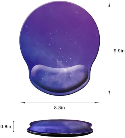 Mouse Pad with Wrist Support, Ergonomic Mouse Pad with Memory Foam Wrist Rest Cushion, Non-Slip Rubber Base Gaming Mice Pad for Home Office Computer Laptop, Starry Sky Purple