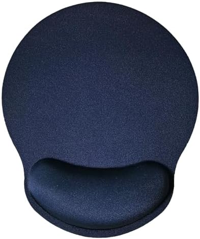 Mouse Pad with Wrist Support, Ergonomic Mouse Pad with Memory Foam Wrist Rest Cushion, Non-Slip Rubber Base Gaming Mice Pad for Home Office Computer Laptop, Navy Blue