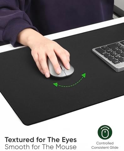 ALOANES Large Gaming Mouse Pad with Non-Slip Rubber Base,Stitched Edge,Desk mat for Laptop,Computer & PC, Wristing Pad for Gamer,Office & Home,Classic Black XXL 15.74''x35.43''x0.12''
