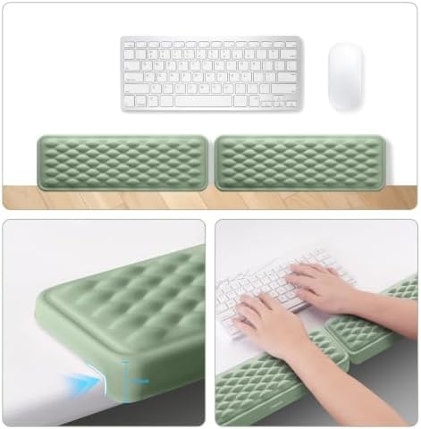 MOSISO Arm Rest for Desk, L-Shaped Desk Elbow Pad for Desk, Antique Green