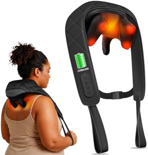 CuPiLo Cordless Neck Massager with Heat, 4D Shiatsu Kneading, FSA Eligible