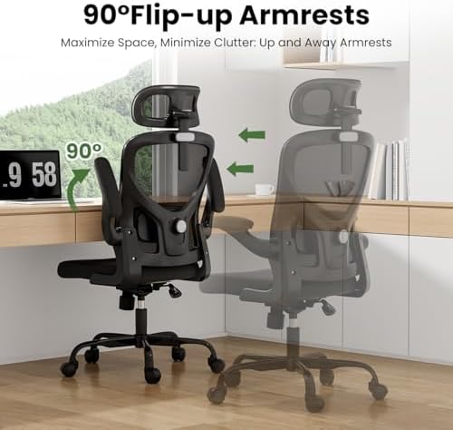 Ergonomic Office Chair, High Back Mesh Desk Chair with Headrest