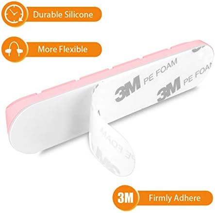 TviewSmart Cord Organizer for Desk, 5 Pack Cord Holders, Cable Clips, Pink