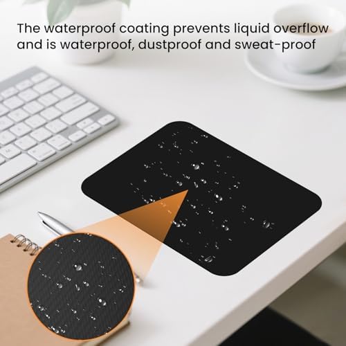 Small Mouse Pad 6 x 8 Inch, Horizontal and Vertical Flexible use. Great for Traveling, Wireless laptops, Keyboard Trays, Offices, etc. (3 Black