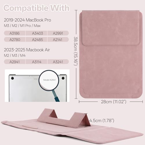 15-16 inch Laptop Sleeve Case with Stand for MacBook Pro 16/Air 15