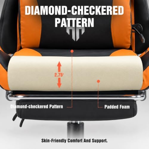 Gaming Chair with Footrest, Computer Chair with Adjustable Headrest