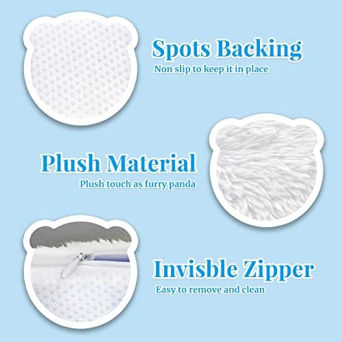 2Pack Plush Panda Chair Armrest Pads, Memory Foam Kawaii Chair Armrest Cushion with Velcro Strap, Adjustable & Washable Ergonomic Elbow Support Decompression for Home Office Gaming Chair