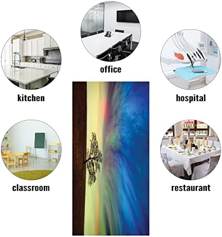 Fluorescent Light Cover Decorative Ceiling Light Filters,Tree Pattern,for Classroom Office Hospitals Home Ceiling Decorative,2ft x 4ft,Brown Lime Blue