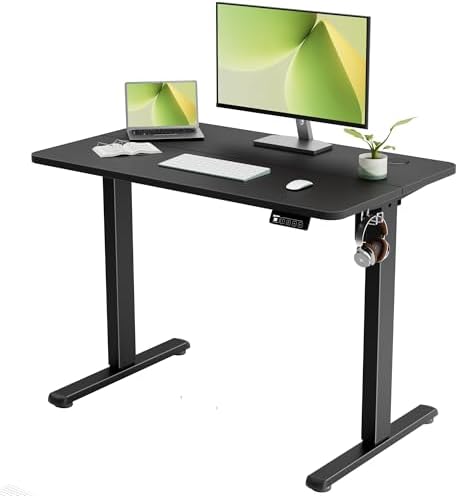 40"x24" Standing Desk, Height Adjustable Sit-Stand Home Office, Black