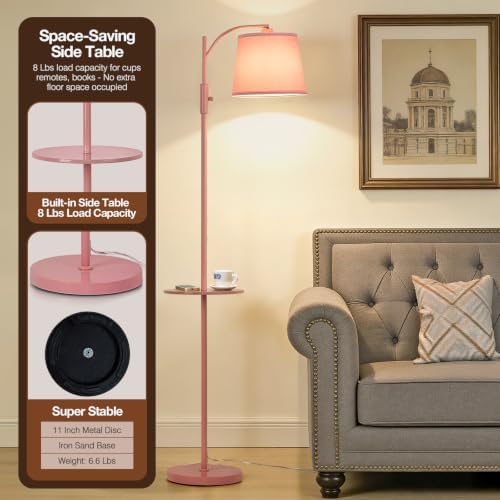 AIDENOEY Smart Floor Lamp with Side Table, Alexa & Google Assistant