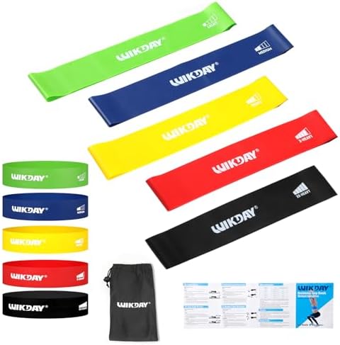 WIKDAY Resistance Bands for Working Out Exercise Loop Bands Workout Bands Set for Men Women Body Stretching, Crossfit Training, Home Workout, Physical Therapy, Booty Legs, Set of 5