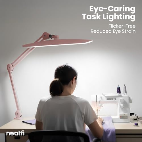 Neatfi LED Desk Lamp, 2200 Lumens, 24W, 20-Inch Head (Rose Gold)