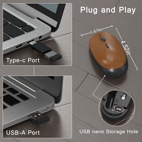 Colorful MPTOG Wireless Computer Keyboard and Mouse Combo (Black-Brown)