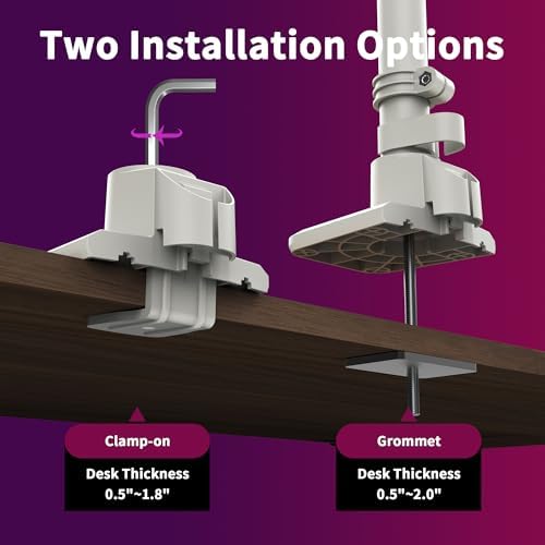 Single Monitor Arm for 17-49 Inch Ultrawide Screens, Single Monitor Mount Heavy Duty up to 44lbs, Adjustable Vertical Stacked Full Motion Single Monitor Arm Desk Mount, 75/100mm VESA Mount, White