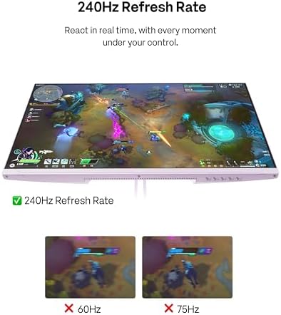 Pixio PX279 Wave Purple 27 inch 240Hz Refresh Rate FHD 1080p Resolution Fast IPS Panel 1ms GTG Response Time Gaming Monitor with Adaptive Sync