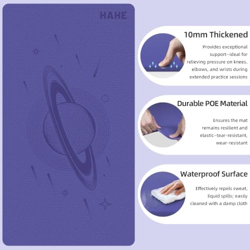 HAHE Extra Wide Yoga Mat, 72"x40"x0.4"Thick, Large Exercise Mats