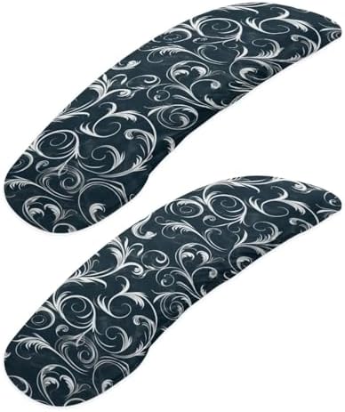 Vintage Flower Print Office Chair Armrest Slipcovers, 2 Pack Stretchable Arm Covers, Skin Friendly Washable Chair Covers