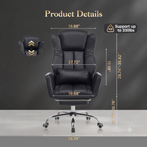 Cross Legged Office Chair with Adjsutable Armrests & Headrest