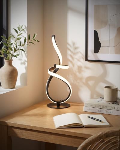 2 Pack LED Touch Dimmable Table Lamp, 3D Spiral Cool Desk Light