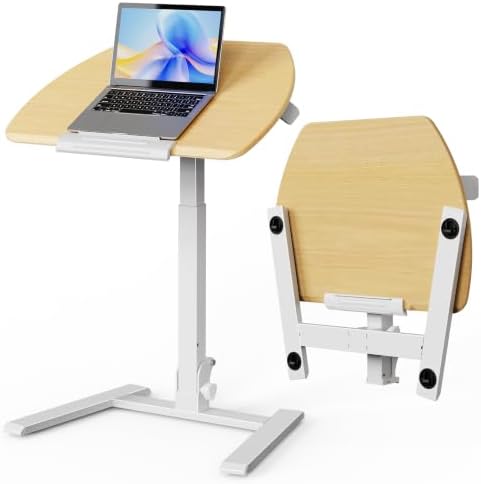 ROMOON Folding Standing Desk, 25" No-Assembly Height Adjustable Laptop Cart