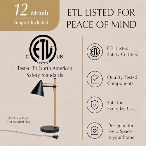 HarvestLand Noah Desk Lamp, Adjustable Reading Lamp, Home Office & Bedside