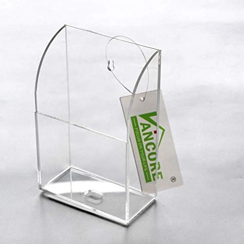 VANCORE Clear Wall Mounted Charging Station - Smart Phone & TV Remote Control Holder (1 Hole)