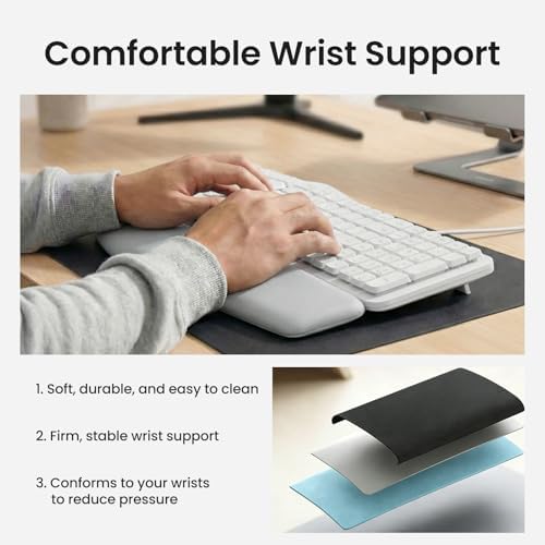 Nulea Ergonomic Split Keyboard, Wired Natural Typing Keyboard with Integrated Palm Rest for Wrist Pain Relief, 2-in-1 Type C&Type A Plug for Mac,Windows,Office & Home(White)