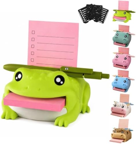 Frog Note Toad Desk Organizer Sticky Note Holder, with 3 Writing Guides