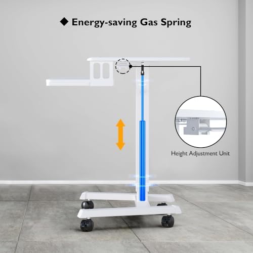 BONTEC Mobile Standing Desk with Keyboard Tray, Mobile Podium on Wheels