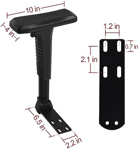 Frassie Height Adjustable Chair Armrest Pair, Gaming Boss Chair Arms Set Replacement 4D (Black)
