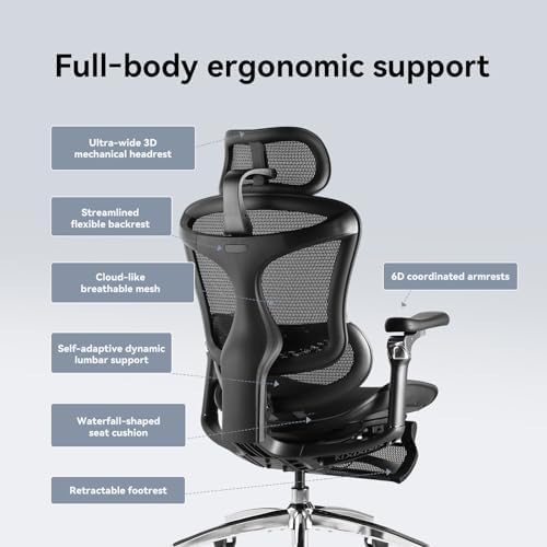 SIHOO Doro C300 Pro Ergonomic Office Chair with Footrest, Soft 6D Armrests