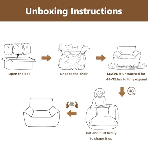Achicsofar Bean Bag Chair for Adults Teens, Comfy Faux Fur Beanbag Armchair