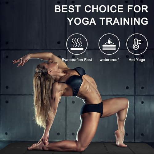 iodoo Foldable Yoga Mat 72" L x 32" W x 0.32 Inch Extra Thicked and Wided, Folding Yoga Mat for Travel with Canvas Carrying Bag, Non-Slip TPE Exercise Pilates Mat