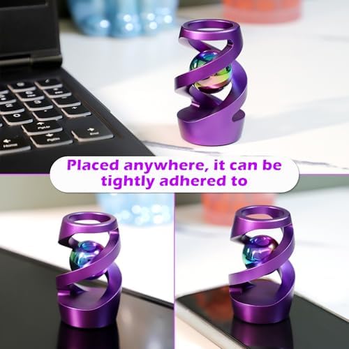 Kinetic Spinning Desk Toy, ADHD Stress Fidget Desktop Decor Purple