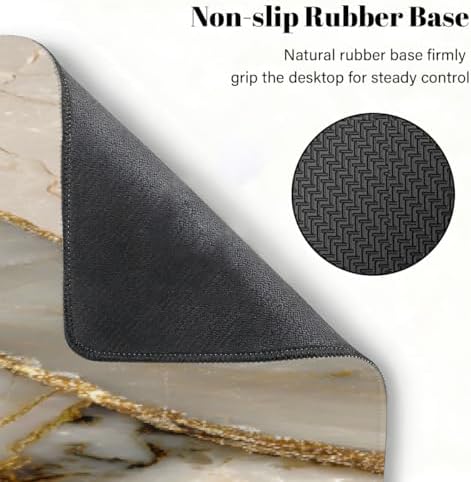 Large Mouse Pad Non-Slip Rubber Beige Marble Gold Long Gaming Desk Mat Big Computer Keyboard Mousepad Waterproof Protector Wristing Pad for Gaming Office Home Decorative 31.5 X 11.8 Inch