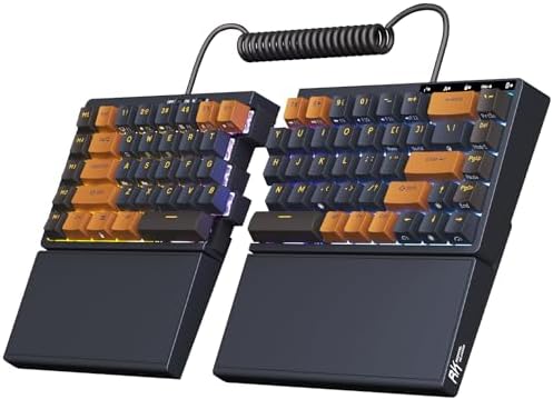 RK ROYAL KLUDGE S70 Ergonomic Split Keyboard, Tactile Brown Switch Black