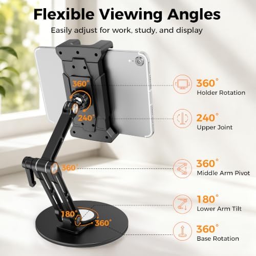 Portable Monitor Stand for Desk, Heavy Duty Adjustable Tablet Stand Holder